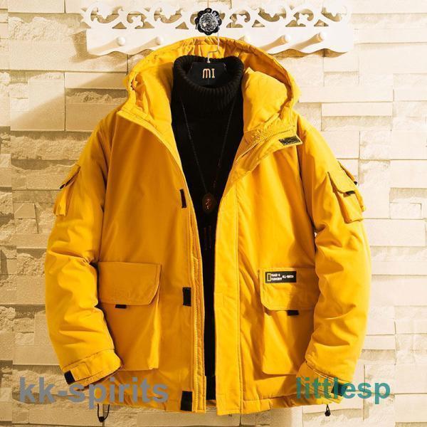 メンズ ダウンジャケット 長袖 大きいサイズ フード付き アウトドア ミリタリージ...