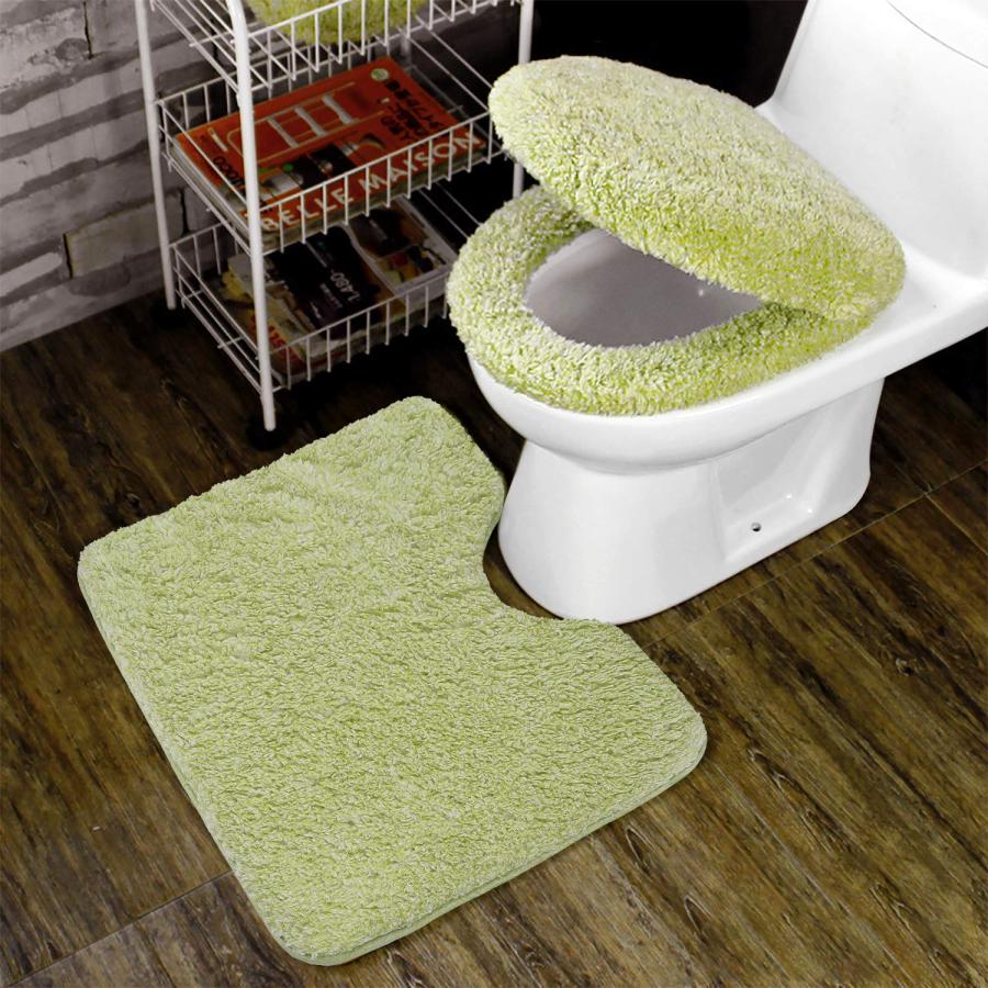 トイレ 3点セット 便座カバー U型O型トイレ兼用フタカバー ト 足元マット フワフワ 防寒 吸水 速乾