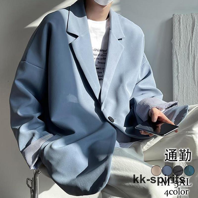 テーラードジャケット メンズ ブレザー スーツジャケット アウター カジュアル 着痩せ ゆったり 大きいサイズ 春秋 学生 通勤 上品 スト