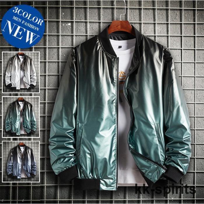 スタジャン メンズ おしゃれ グラデーション ジャケット 羽織り アウター 秋服 おしゃれ