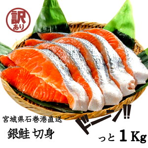 訳あり 石巻直送 銀鮭切身 1kg 送料無料銀鮭 切り身 冷凍 1キロ 宮城県 さけ 鮭 サケ 石巻 国産 サーモン ワケあり 食品 金華山沖石巻港 新鮮 わけあり食品 お取り寄せ 魚 美味しい物 美味しい おかず お取り寄せグルメ 朝ごはん 大特価