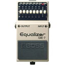 BOSS GE-7 EQUALIZER音色づくりはもちろんハウリング対策にも100Hzから6.4kHz間をブースト・カットできる7バンド・イコライザー。積極的な音づくりに、ノイズ・カットやハウリング対策にも効果的です。しかもレベル・コントロールは音質を最優先の独立アンプ方式。歪みのあとに接続すればトータルの音質補正に、歪みの前に接続すれば周波数帯別に歪み具合の調整が可能。■仕様等■消費電流：7mA（DC9V）端子：入力、出力、ACアダプターイコライザー：7素子±15dB、100Hz、200Hz、400Hz、800Hz、1.6kHz、3.2kHz、6.4kHz※ACアダプターは別売関連タグ：ボス ボスコン グラフィック イコライザー グライコ エフェクター ペダル ストンプ仕様詳細・対応動作条件は、メーカーサイトの情報をご確認の上、お買い求めください