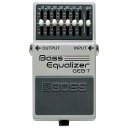 BOSS GEB-7 BASS EQUALIZERベースにもっとも効く帯域のバンド構成を追求ベースの音づくりに最も効果的な周波数帯域を調整できる、7バンド・グラフィック・イコライザー。各バンドのQ（帯域幅）も低域はゆるやかに、音の決め手となる中域は急峻に、最高域の10kHzはシェルビング・タイプを採用。徹底したベース専用設計のEQ。 ■仕様等■消費電流：16mA（DC9V）端子：入力、出力、ACアダプターイコライザー：50Hz、120Hz、400Hz、500Hz、800Hz、4.5kHz※ACアダプターは別売関連タグ：ボス ボスコン グラフィック イコライザー グライコ エフェクター ペダル ストンプ仕様詳細・対応動作条件は、メーカーサイトの情報をご確認の上、お買い求めください