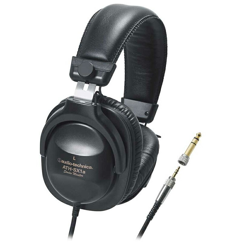 Audio-Technica ATH-SX1a軽量でコンパクト、放送現場での耐久性、使い回しの良さを高めた プロ仕様のモニターヘッドホン。非常にフラットな特性なので、ミックスの確認などにも最適です。プロ仕様であり耐久性に優れ、現場での使用を想定して設計されています。MDR-CD900STでは高音が耳に痛すぎるという方にはこちらがお勧めです。●特徴・コードの被覆にシルク糸を使用しています。・ヘッドホンコード、およびワタリコードの線材には、屈曲強度に優れた合金線を採用。・スーパーハードコートダイアフラム。・強磁力マグネットをドライバーユニットに採用。・レザーをイヤーパッド、ヘッドパッドに採用。やわらかな使用感を実現しています。・ケースを反転して、片耳モニターが可能です。・40mmドライバーユニットを採用。・邪魔にならない片出しコード(左側)。・耐久性にすぐれた本体設計。技術仕様・型式：密閉ダイナミック型・出力音圧レベル：100dB/mW・ドライバー：φ40mm、スーパーハードコートダイアフラム・再生周波数特性：10〜32、000Hz・最大入力：2、000mW・インピーダンス：30Ω・質量(コード、プラグ除く)：250g・プラグ：φ6.3mm標準/φ3.5mmミニ 金メッキステレオ2ウェイ・コード：2.5m 銅錫合金絹巻線(片出し)関連タグ：AUDIO-TECHNICA AUDIO TECHNICA オーディオテクニカ ATH-SX1a ATH-SX1 ATH-PRO700 ATH-PRO500仕様詳細・対応動作要件は、本製品メーカーサイト情報をご参照の上、お買い求めください。　