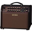 BOSS ACS-LIVE Acoustic Singer Live ボスギターもボーカルもこのアンプ1台で、ハイクオリティに完結　Acoustic Singerシリーズは、トップ・クラスの音質とクリエイティブな機能を搭載したアコースティック・ギター・アンプです。BOSS による最新のアンプ開発技術を惜しみなく投入し、艶のある鮮やかなサウンドとクリアさ、力強さを実現しました。　アコースティック・ギター、ボーカル用の2 チャンネル仕様で、それぞれディスクリート・アナログ・インプット回路と3 バンドEQ を搭載。スタジオ・クオリティのサウンドを生み出します。さらにAcoustic Resonance、Looper、Auto Harmony、エフェクトなど、弾き語りギタリストのライブ・パフォーマンスを彩るツールを1 台に凝縮しています。・プレミアム・サウンドと多彩な機能を凝縮したプロフェッショナル・アコースティック・アンプ・60Wのバイ・アンプ設計。16cm(6.5 インチ)のカスタム・ウーファーとドーム・ツィーターを搭載・ディスクリート・アナログ・インプット回路と3 バンドEQ を搭載した2 チャンネル仕様・ギター・チャンネルにはアコースティック・ギター本来の自然で豊かな鳴りを取り戻すAcoustic Resonance 機能を搭載・標準/XLR のコンボ・ジャックを搭載しボーカルやギター・マイク、その他の楽器を入力できるマイク・チャンネル装備・ギター・チャンネルにはChorus、マイク・チャンネルにはDelay/Echo、両チャンネルにそれぞれReverb を搭載・ギターのコード進行から自動でキーを検出し、音楽的で自然なハーモニーをつけてくれるHarmony 機能を装備・ライブ・パフォーマンスでだけでなく、練習や曲作りにも活躍するLooper 機能を搭載・各チャンネルに、ハウリング・ノイズを除去するAnti-Feedback 機能を装備・XLR DI アウトを2 系統搭載し、各チャンネルの独立出力(ダイレクト音かエフェクト音を選択可能)、もしくは各チャンネルのミックス・サウンドを出力可能・PCへのダイレクト・レコーディングが可能なUSB 出力・Looper、Harmony、エフェクトは別売のフットスイッチでコントロール可能仕様概要定格出力:60W(ウーファー:50W、ツィーター:10W)規定入力レベル:　MIC INPUT:-33dBu(2.5kΩ)　GUITAR INPUT:-10dBu(5MΩ)　AUX INPUT:-8dBu(10kΩ)スピーカー:16cmウーファー×1、2.5cmドーム・ツィーター×1接続端子:　MIC端子:コンボ・タイプ(XLR、TRS標準)　GUITAR端子:標準タイプ　AUX IN端子:ステレオ・ミニ・タイプ　PHONES/REC OUT端子:ステレオ標準タイプ　DI/LINE OUT MIC/MIX端子:XLRタイプ　DI/LINE OUT GUITAR/MIX端子:XLRタイプ　FOOT CONTROL LOOPER/CHORUS端子:TRS標準タイプ　FOOT CONTROL HARMONY/MUTE端子:TRS標準タイプ　GA-FC端子:TRS標準タイプ　USB端子:USB Bタイプ　AC IN端子電源:AC100V(50／60Hz)消費電力:40W付属品:取扱説明書、電源コード、2P-3P変換器、保証書、ローランド ユーザー登録カード、GA-FCシール別売品:フットスイッチ:FS-5L、 FS-6、 FS-7、エクスプレッション・ペダル:FV-500L、FV-500H、Roland EV-5GA FOOT CONTROLLER: Roland GA-FCサイズ:367(幅)×274(奥行)×314(高さ)mm重量:10.5kg※0dBu＝0.775Vrms関連タグ：ボス アコースティックシンガーライブ ROLAND ローランド AC-33 AC-40 AC-60 AC-90仕様詳細・対応動作要件は、本製品メーカーサイト情報をご参照の上、お買い求めください。