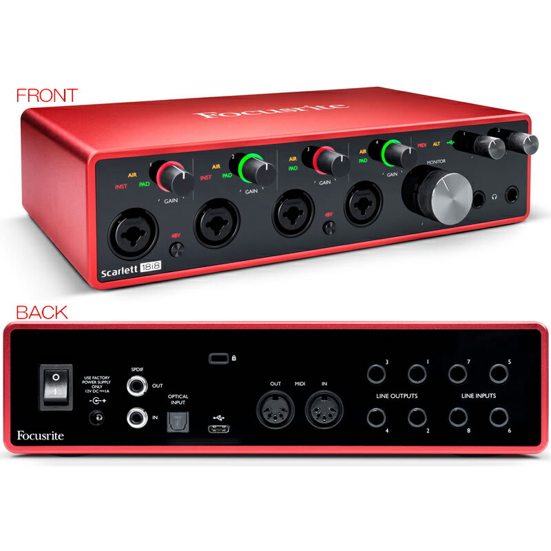 FOCUSRITE SCARLETT 18i8 3RD GEN 【旧代理店特価！ / 保証 サポートは有効です / 在庫限り / 品切れの際はご容赦ください】