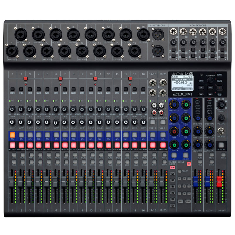 ZOOM LiveTrak L-20 【32GB microSDHCカードプレゼント】ミキサー・レコーダー・オーディオI/F