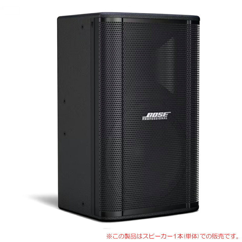 BOSE ShowTime SK12 1本単品迫力の音楽再生と明瞭なボーカルを、優れたコストパフォーマンスで。　ShowTime SK12は、迫力のある音楽再生と明瞭なボーカル再生を優れたコストフォーマンスで実現する、屋内エンターテインメント施設向けの12インチ・フルレンジパッシブスピーカーです。バー、ラウンジ、レストラン、個室、KTV/カラオケ空間、小規模ライブ会場など、さまざまな用途に対応。広い空間にも十分な音圧を提供する高出力性能と、柔軟な施工性を兼ね備えています。12インチウーファーとBose Professional独自のEMB2Sコンプレッションドライバーを搭載し、リアポート設計と組み合わせることで、力強く豊かな低域と明瞭なボーカル、バランスの取れたサウンドを実現します。Neutrik speakON NL4MPコネクター(入力/ループスルー)とM8取付ポイントを装備。90°×60°のホーンは回転可能で、設置方向に合わせて最適なカバレージに調整できます。別売のポールマウントアダプターやパン＆チルトブラケットにも対応し、用途に応じた柔軟な設置とシステム設計が可能です。特徴高出力12インチウーファー　迫力の音楽再生が求められるエンターテインメント空間に、必要なパワーとインパクトを提供EMB2Sコンプレッションドライバーによるクリアなボーカル再生　音楽再生、ライブ演奏、アナウンス、KTV/カラオケまで、明瞭なボーカル再生と安定した音質を実現リアポート設計による豊かな低域　低域レスポンスを拡張し、豊かでバランスの取れたサウンドを実現90° × 60°の回転可能なホーン　空間のレイアウトやシステム設計に応じて横向き・縦向きの両方の設置に柔軟に対応Neutrik speakONコネクター NL4MP(入力/ループスルー)　アンプとの確実な接続と、分散型スピーカーシステムでのシンプルなデイジーチェーン接続を実現M8取付ポイントと、オプションのマウント金具　別売のポールマウントアダプター、パン・チルトブラケットに対応し、常設設備から仮設イベントまで柔軟な設置が可能プロフェッショナル品質の設計　業務用グレードの材料とコンポーネントを採用し、厳しい商業施設環境でも安定した性能を発揮用途　次のような様々な施設や用途で利用できます。・バー、ラウンジ・クラブ・レストラン・個室・KTV、カラオケ・ライブ会場・DJエンターテインメント・スポーツバー・礼拝施設仕様物理仕様色:黒エンクロージャー材質:15mm合板使用環境:屋内グリル:有孔スチール、パウダーコーティング仕上げ吊り下げ/取り付け:(14)M8ねじ込みインサート製品寸法(H x W x D):600 mm × 360 mm × 420 mm(23.6 × 14.2 × 16.5 in)質量:23.1 kg梱包質量:27.7 kg性能周波数レンジ(-10 dB):45〜20、000 Hz水平カバレージ:90°最大音圧レベル(@1 m、計算値):126 dB(連続)、132 dB(ピーク)インピーダンス:8 Ω許容入力(連続):600 W許容入力(ピーク):2400 W推奨の信号処理:使用Bose Professional 最適なパフォーマンスのためのプリセット感度(SPL/1W @ 1 m):98デシベル垂直カバレージ:60°トランスデューサークロスオーバー:2.7 kHz、内部パッシブクロスオーバー高域:Bose Professional EMB2Sチタン振動板・ネオジウムコンプレッションドライバー(x1)、2インチ(51 mm)ボイスコイル低域:1 × 12インチ(305 mm)フェライトウーファー同梱物:設置ガイド×1、ShowTime SK12×1オプションのアクセサリー(別売り):　・UPTB50 (壁掛けパン＆チルトブラケット)　・AMUPOLEAT (外部ポールアダプター)関連タグ：ボーズ ショータイム フルレンジ パッシブ スピーカー SK10 SK12仕様詳細・対応動作要件は、本製品メーカーサイト情報をご参照の上、お買い求めください。