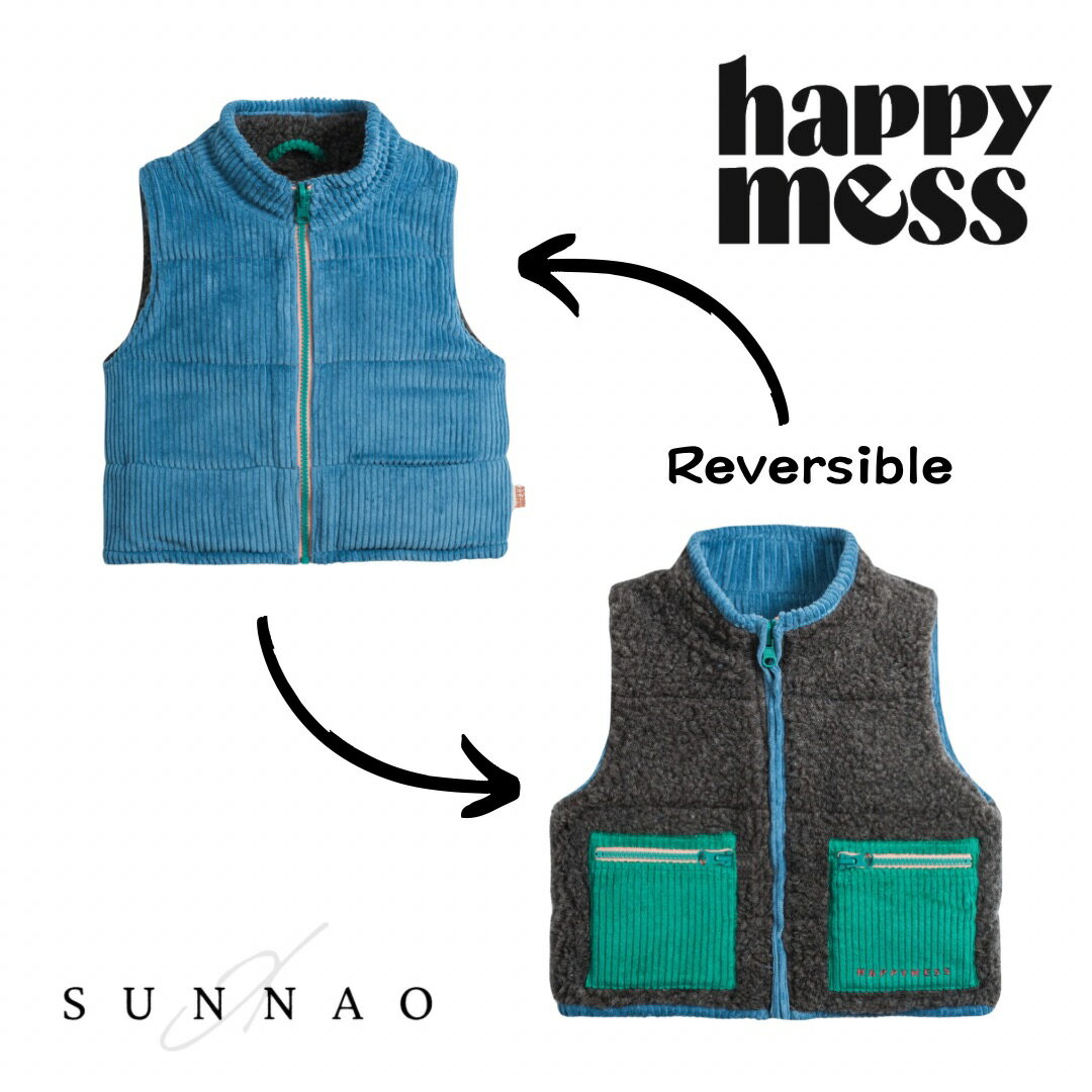 ＜Happymess＞ Reversible merino vest