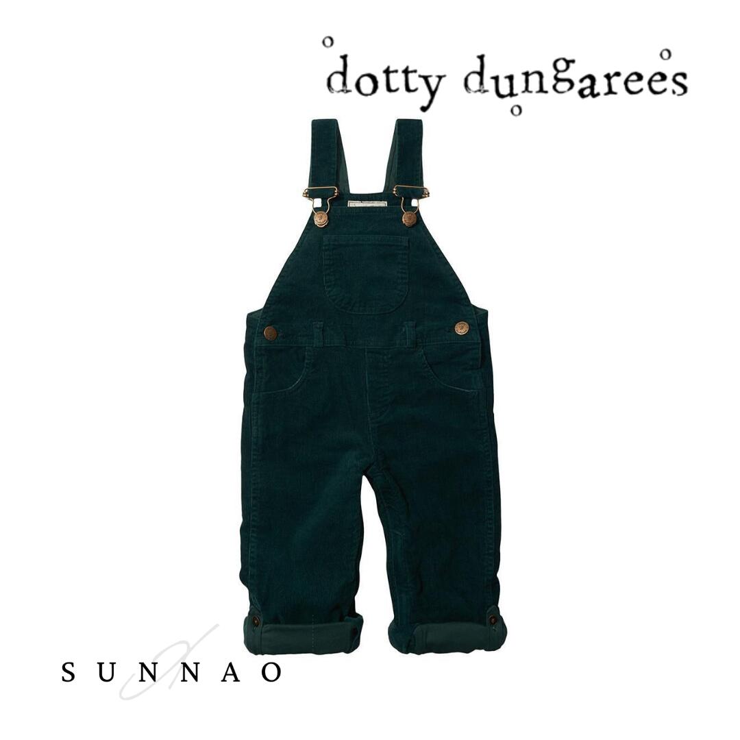 【Dotty dungaree】 Moss green Corduroy Dungarees