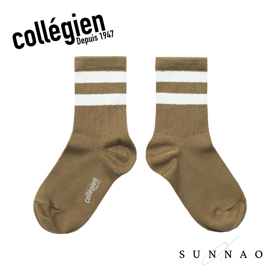 ＜Collégien＞ NicoRibbed Varsity Crew Socks - Biscuit
