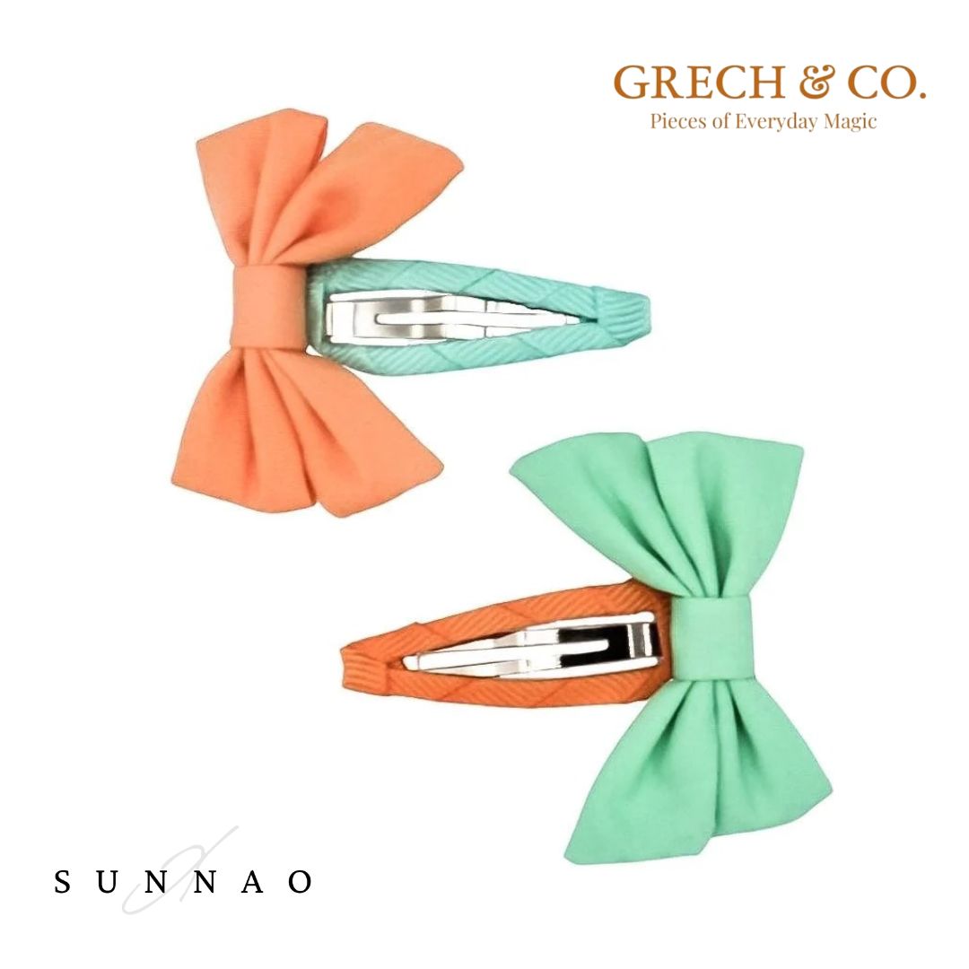 GRECH&CO. FABLE BOW CLIPS - JADE+MELON