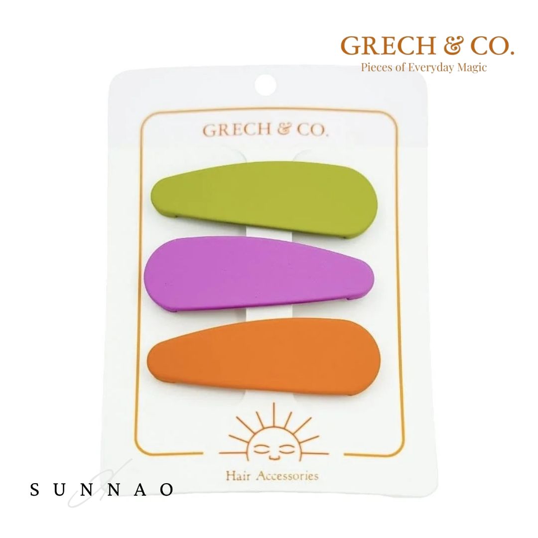 GRECH&CO. SNAP HAIR CLIPS - CHARTREUSE + ASTER + SIENNA