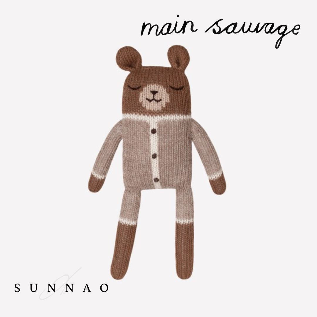 <Main Sauvage>Teddy knit toy - Oat romper