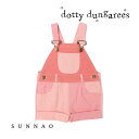 <Dotty dungaree> Tonal Color block Shorts - PINK