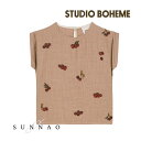 <STUDIO BOHEME PARIS> BLOUSE PRASLIN - NOUGAT / TOMATO