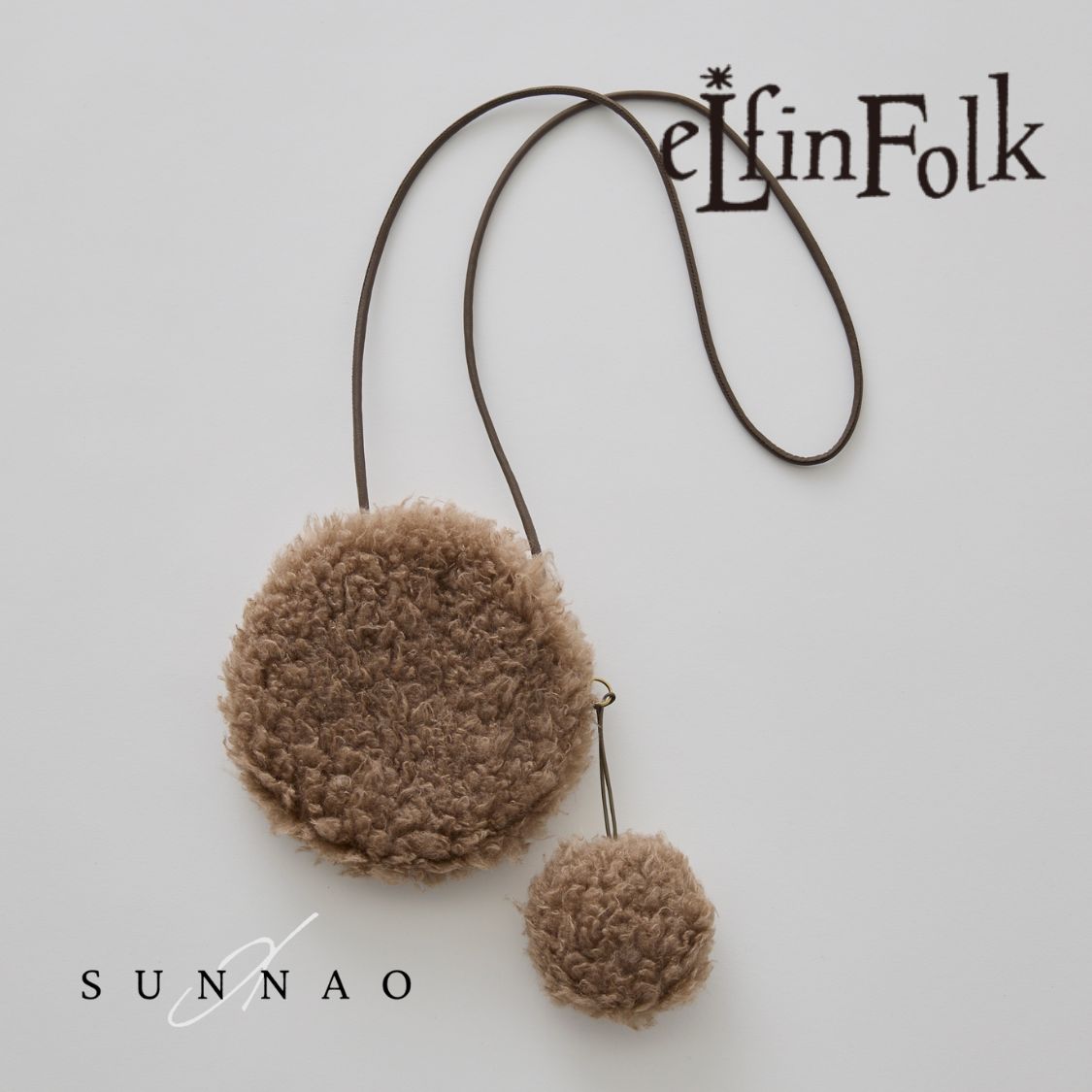 ＜eLfinFolk＞ Boa pochette - brown