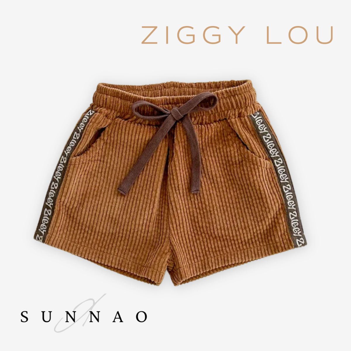 ＜Ziggy Lou＞ CORD SHORTS - JAVA