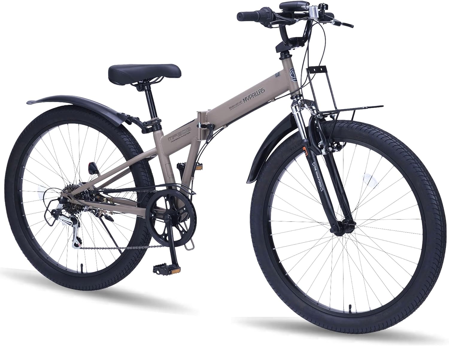 マイパラス セミファットバイク 折りたたみ自転車 26インチ MF608 MONDEO MASTER モカブラウン マウンテンバイク おしゃれ 折畳み 変速ギア付き 折畳み【本州のみの配送】