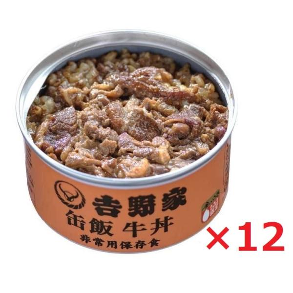 吉野家 缶飯 牛丼 160g×12個 送料無料 ご飯缶詰 非常用保存食 金のいぶき 常温 防災備蓄食料品 防災 災害 非常食 セット 詰合せ 1