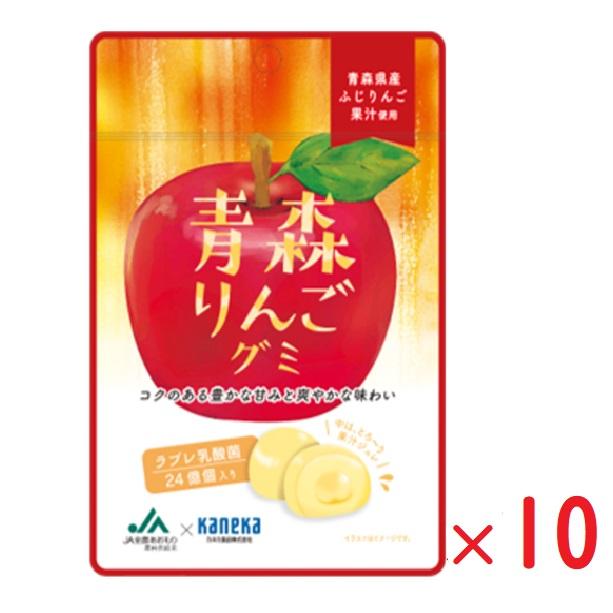 賞味期限7/24まで　ネコポス カネカ食品 青森りんごグミ 果汁グミ ラブレ乳酸菌入り 40g×10袋 グミ 人気 大容量