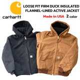 ϡ carhartt 롼 եå å 󥵥졼ƥå եͥ 饤 ƥ 㥱å LOOSE FIT FIRM DUCK INSULATED FLANNEL-LINED ACTIVE JACKET J140ꥫ  ѡ 㥱å ֥饦 ֥å å S M L