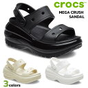 NbNX K NbV T_ #207989 ubN zCg {[ CROCS MEGA CRUSH SANDAL BLACK WHITE BONE 22 23 24 25 NXCg ACRjbNRtH[g `L[\[ jZbNX fB[X  r[` v[