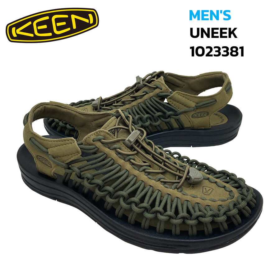 KEEN MEN'S UNEEK：1023381 キーン メンズ ユニーク KEEN（キーン） KEEN（キーン）は、アメリカ・オレゴン州ポートランドのフットウェアブランド。 “サンダルはつま先を守ることができるのだろうか？”という問いから創業モデル「ニューポート(Newport)」が誕生。オリジナルのトゥ・プロテクション(つま先の保護機能)を備えた「靴を超えたサンダル」として、新たな価値を求めるユーザーの心を掴み、次世代のフットウェアブランドとして躍進しました。 商品名 MEN'S UNEEK / メンズ ユニーク ブランド KEEN / キーン 品番 1023381 サイズ USA 7 7.5 8 　　 8.5 　　 9 　　 9.5 　　 10 JAPAN 25 25.5 　26 　 26.5 　 27 　 27.5 　 28 ブランドサイズ表 カラー DARK OLIVE/BLACK 素材 アッパー：ポリエステル アウトソール：ラバー 商品説明 UNEEK（ユニーク）は、Open Air Sneaker. 2本のコードと1枚のソールから作られた次世代のスニーカー。 ゼロから靴作りの方法を再考し、構想から3年半の月日を経て完成した、革命的且つユニークなハイブリッド・フットウェアです。 薄手のソックスからフリースソックスまで、組み合わせを変えることにより、3シーズン対応可能。 つま先全体を広げるスペースを作ることによって、万人受けするフィット感と快適な履き心地を実現。 ミッドソールのクッションイングはサポート力を備え、高い衝撃吸収を実現。 弾力性のある発泡素材使用のインソールはアーチサポートが備え、長時間のクッション性を実現。 レーザーサイピングを施されているアウトソールは水を弾き、濡れた路面でも優れたグリップ力を発揮。 リサイクルPET配合のプラスチックを使用し、環境を保護するとともに新品素材の使用を削減。 アウトドアシーンはもちろん、街中でもお洒落に快適な履き心地を楽しめる万能サンダルです。 注意事項 並行輸入品につき、箱に多少のダメージやマーキング等がある場合がございます。 予めご了承のうえご注文頂きますよう宜しくお願い致します。 商品の色合いは、撮影時の照明の具合やお使いのモニターの環境等により、実物と若干異なることがございます。気になる点がありましたら、当店スタッフまでお気軽にご質問ください。