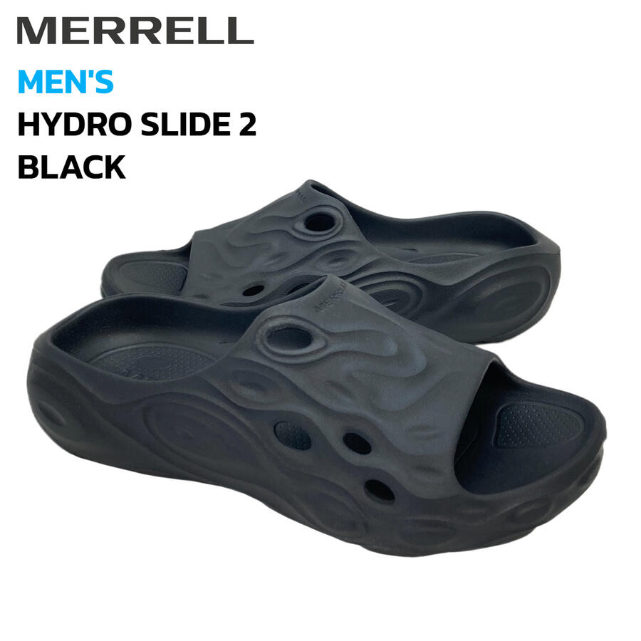 メレル メンズ サンダル ハイドロスライド 2 MERRELL MEN 039 S HYDRO SLIDE 2 005737 BLACK ブラック スポーツ サンダル シャワーサンダル アウトドア キャンプ サステナブル 人気 モデル