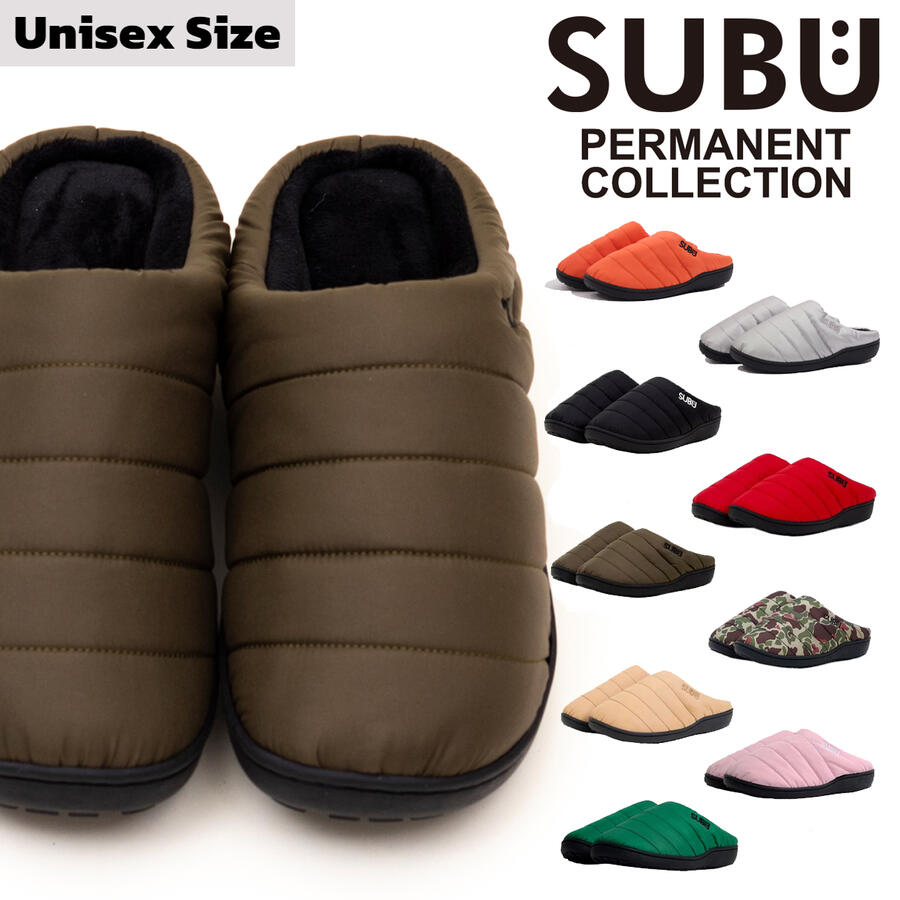 SUBU スブ サンダル Permanent Collection F-Line 冬用サンダル パーマネン コレクション トスリッパ 外履き ダウン ルームシューズ オフィス サボ スリッポン 玄関履き 防寒 ボア 滑り止め 撥水 男女兼用 定番 メンズ レディース ユニセックス