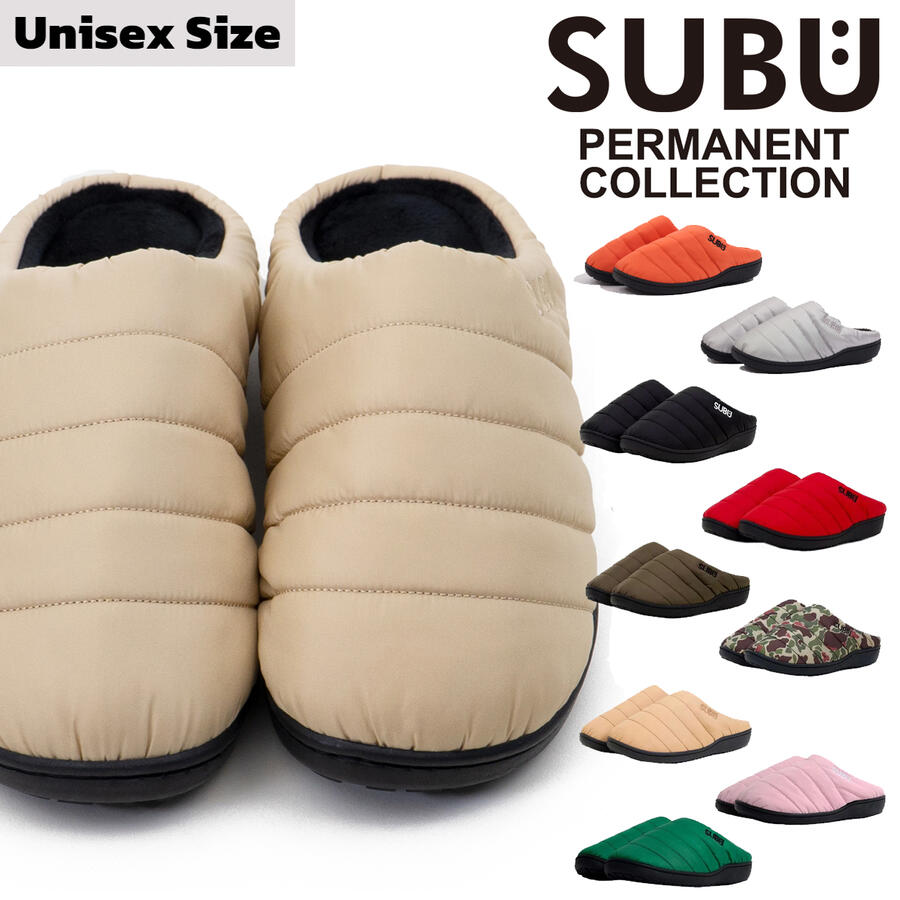 SUBU スブ サンダル Permanent Collection F-Line 冬用サンダル パーマネント コレクション スリッパ 外履き ダウンサンダル ルーム オフィス 冬用サボ サボ スリッポン 玄関履き 防寒 ボア 起毛素材 滑り止め 撥水 男女兼用 メンズ レディース ユニセックス