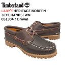 ティンバーランド ヘリテイジ ノリーン スリーアイ ハンドソーン TB 51304 Timberland HERITAGE NOREEN 3EYE HANDSEWN Brown ブラウン 茶 ワイズ：W（ワイド） レディース モカシン デッキシューズ