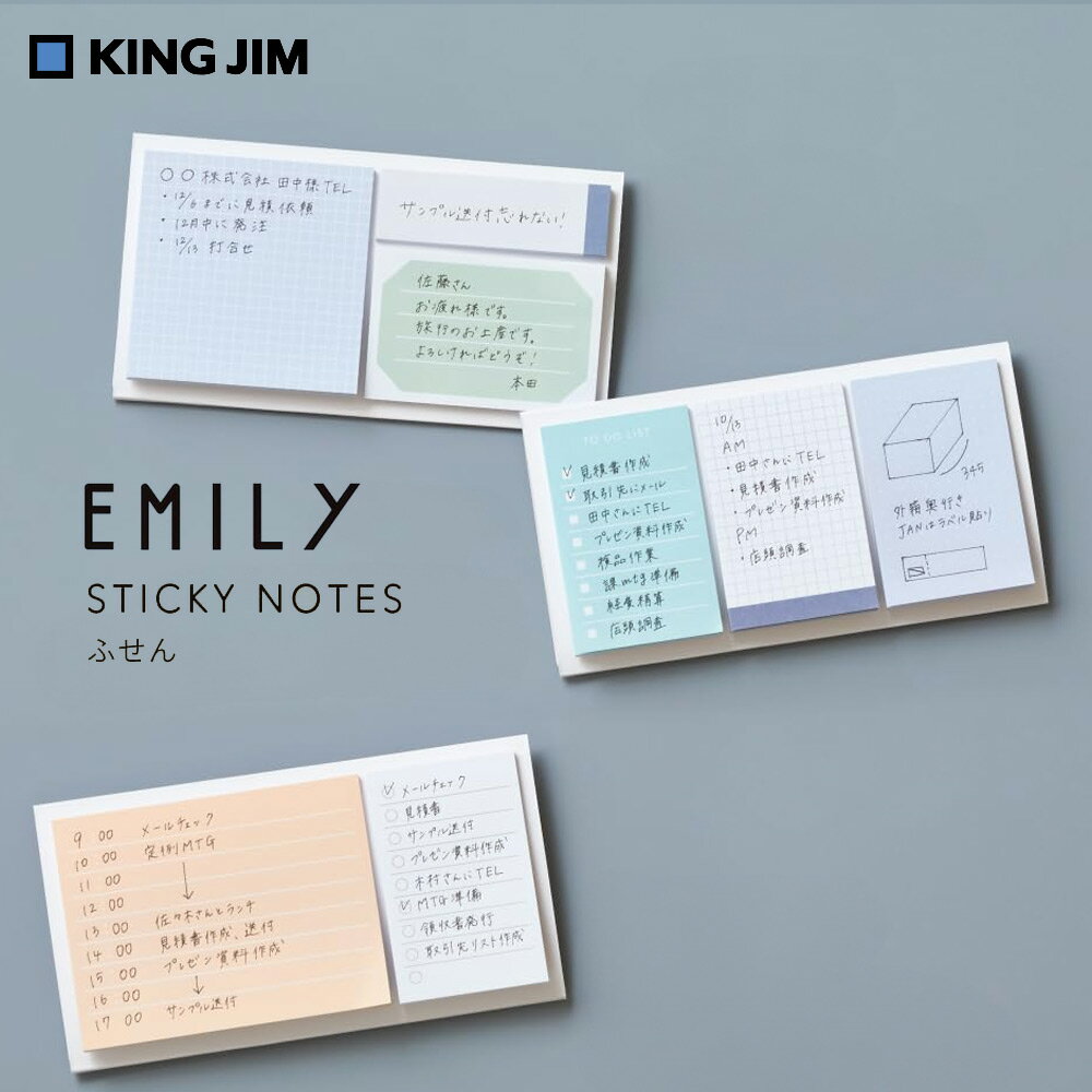 ふせん エミリー メモ アソート スケジュール オレンジ ブルー 付箋 KINGJIM キングジム EY3270