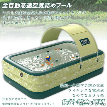 21 夏 プール ファミリープール ビニールプール 大型 家庭用プール 庭 ベビープール 子供用 キッズプール エアープール 夏 自動空気入れ 軽量 全自動 空気詰め 簡単組み立て 女の子 男の子 幼児 子ども 水遊び 夏休み 大人 UVカット サ自宅 屋外 紫外線対策 折りたたみ
