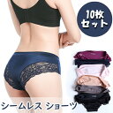 ショーツセット 10枚セット福袋 ショーツ レディース 買い替え セット パンツ パンティー レース 無地 無縫製 響かない 下着 ノーライン ランジェリー スポーツ フィットネス ノーマル 女性 シンプル ドライ ドレス プレーン 上品 バックレース フィット感 メ込 おまかせ(4)