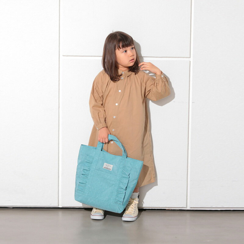 ＼ラッピングOK!／ OCEAN&GROUND FRILL レッスンバッグ ナイロン 女の子 オーシャンアンドグラウンド フリル トートバッグ ピンク グリーン ミント ミントグリーン ネイビー 紺色 無地