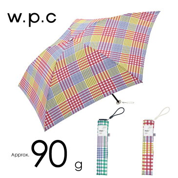 【重さ90g】折りたたみ傘 WPC Air-Light チアフルチェック エアライト 雨傘 撥水 50cm レディース 女性 通勤 通学 おしゃれ コンパクト 折り畳み 柄物 軽い 軽量 ポーチ ケース