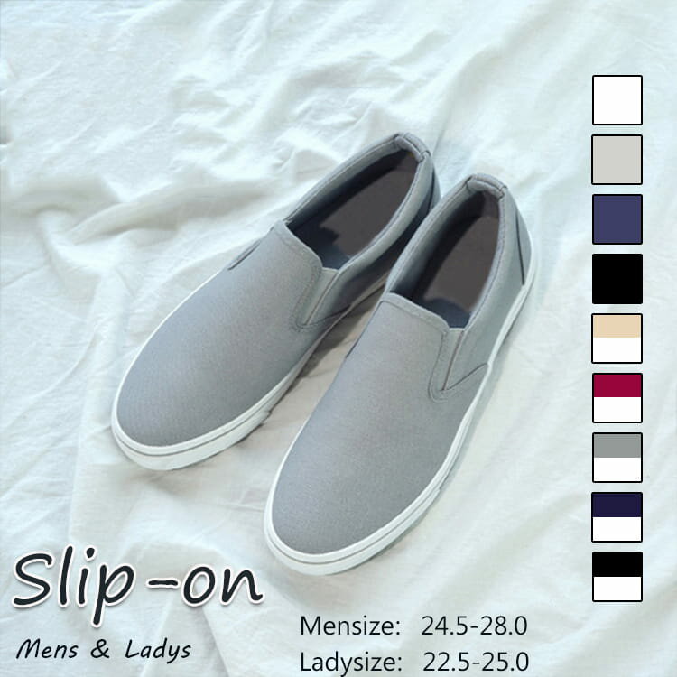 スリッポン メンズ レディース スニーカー 黒 白 人気 ローカット 無地 軽量 サイドライン入り デッキシューズ ローファー キャンバス 靴 男女 ボードシューズ カジュアル 紐なし シューズ サイドゴア スウェット クッション 屈曲 送料無料