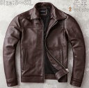 【送料無料】高級感メンズジャケット 男性ライダース ジャンメンズ 本革 牛革 男子ライダース レザージャケット アウターショートコートブルゾン防寒 防風ブラック...