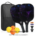 ピックルボール パドル グラスファイバー表面 ラケット ボール4個付き インドア/アウトドア クッション付きグリップハンドル 最高のピックルボールパドル パフォ...