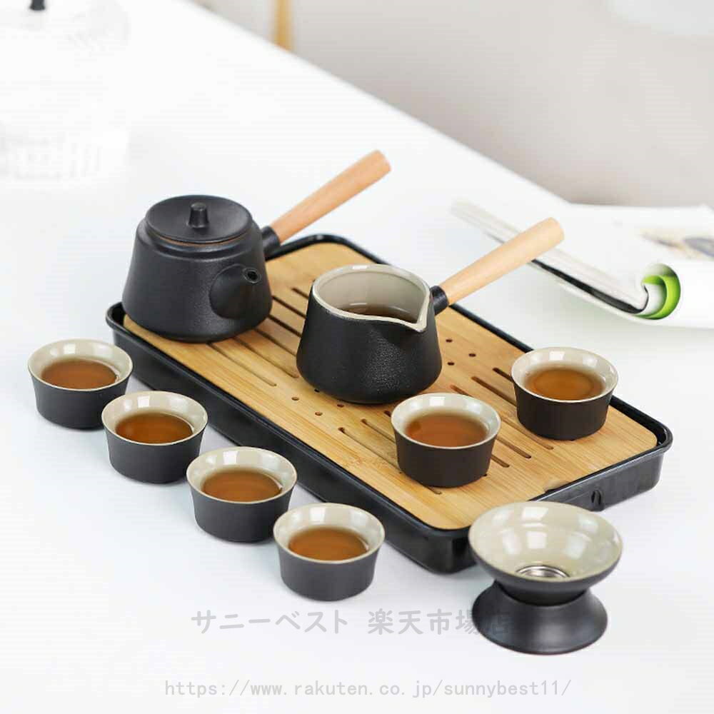 携帯茶器セット 茶盤 中国茶 6人用 アウトドア耐熱 11点セット ポット カップ 旅行用 携帯式 茶道 ティーセット オフィス キャンプ お出かけ 携帯式茶器セット 収納バッグ付き 日本茶 中国茶 中国茶器セットプレゼント 送料無料
