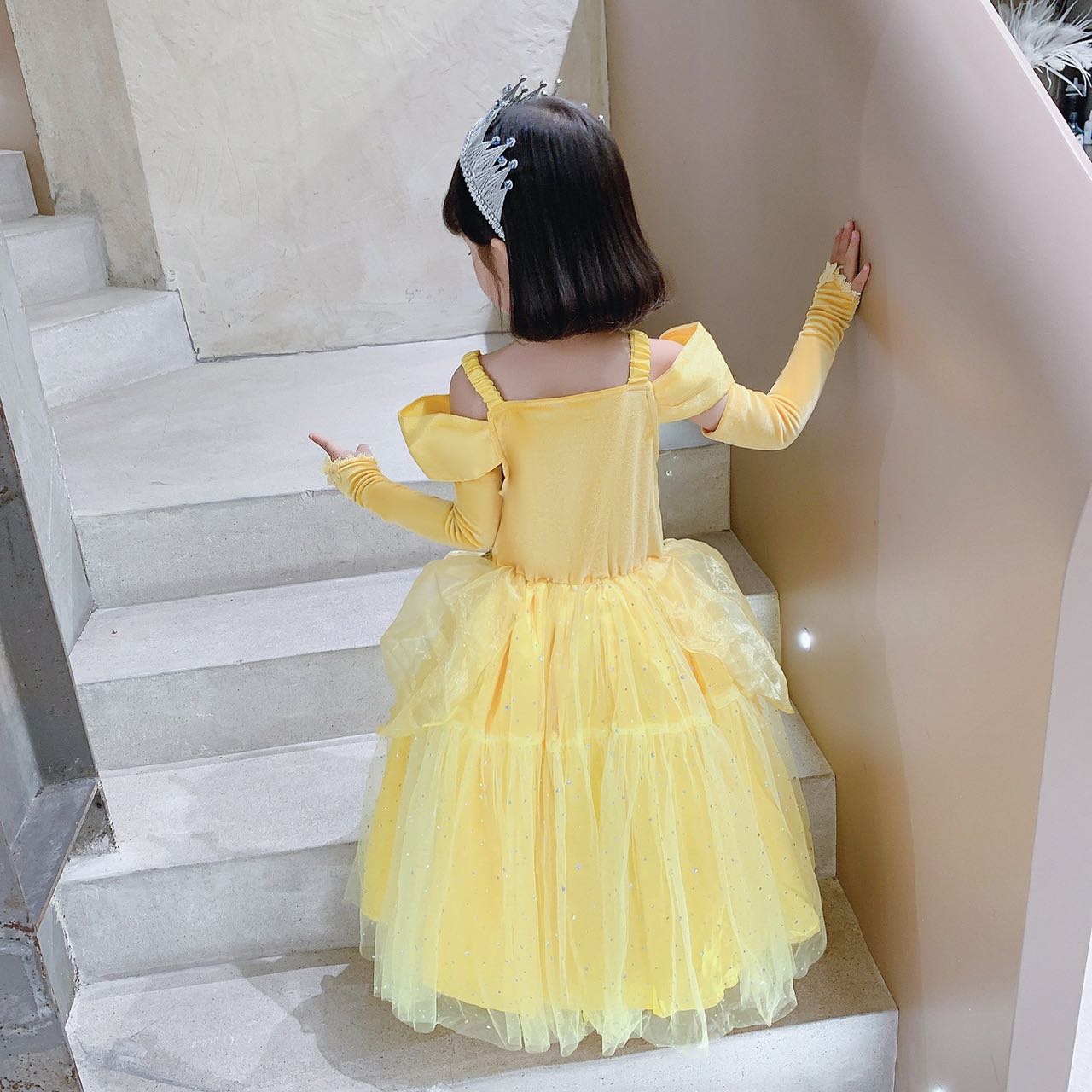 2点セット 子供 ベル風 ドレス グローブ付き...の紹介画像3
