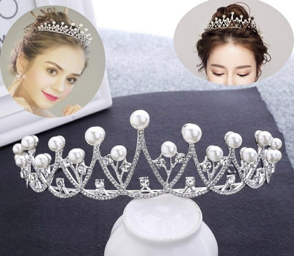レディース キッズ 兼用 ティアラ 真珠 カチューシャ パールプリンセス ヘア飾り 宝石 王冠 結婚式 パーティー ブライドル お姫様 コスプレ 小物 子供用 コスチューム プレゼント ギフト ヘアピン ピアノ 発表会 高品質 ハロウィン 仮装 可愛い ウェーディング 2