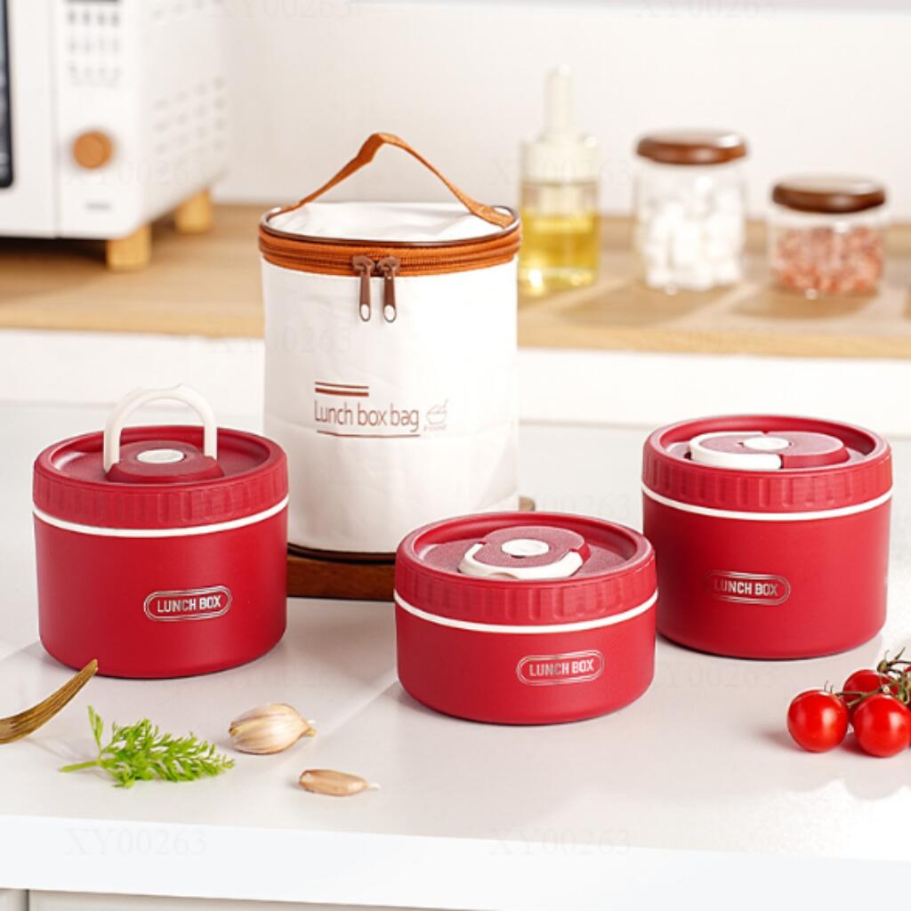 保温弁当箱 弁当箱セット ステンレスランチジャー 断熱弁当箱セット ランチジャー 大容量 収納バッグ付 3段 弁当箱 子供 女性 男性 レンジ対応 真空断熱 食洗機OK 通勤 通学