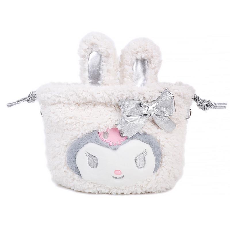 Rakuten - サンリオ sanrio クロミ 2WAY 巾着 ショルダーバッグ フェイス形 ふわふわスノーラビット