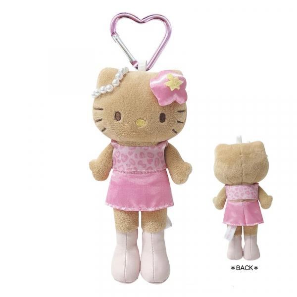 Rakuten - SANRIO　ハローキティ スタイルアップマスコット　ぬいぐるみ　キーホルダー　ピンク　ヒョウ　日焼け