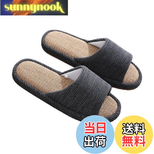 【送料無料】[Ohmyk] スリッパ 夏用 綿麻 和風 室内 メンズ レディース ルームシューズ 涼しい 蒸れな..