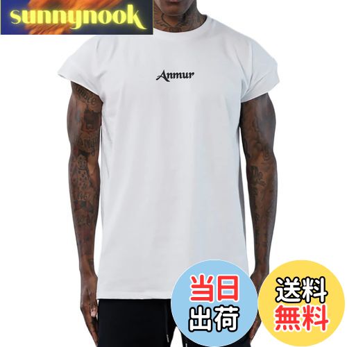 [Anmur] メンズ tシャツ 半袖 トレーニングウェア 吸汗速乾 インナー トップス ジム 筋トレ フィットネス ルーズフィット ダークグレー 色：ホワイト、サイズ：M