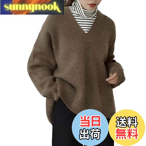 【送料無料】[NONELECEDOLE] ニット セーター Vネック 長袖 レディース トップス カットソー 無地 カッ..