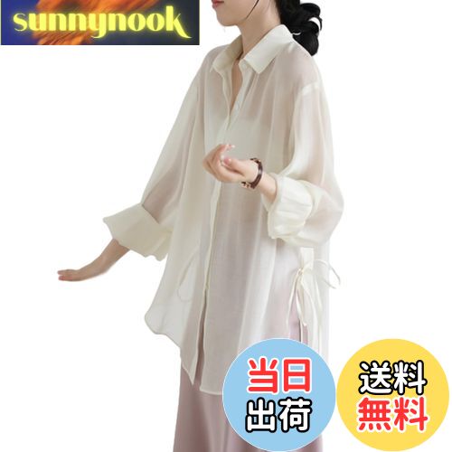 【送料無料】[NONELECEDOLE] シフォン カーディガン レディース 通気性 日焼け対策 ?袖 UVカット服 ト..